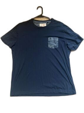 Original Penguin Navy Crew Neck T-Shirt with Patterned Pocket